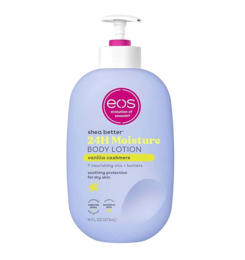 eos Shea Better Body Lotion- Vanilla Cashmere, 24-Hour Moisture Skin Care, Lightweight & Non-Greasy, Made with Natural Shea, Vegan, 16 fl oz Visit the eos Store